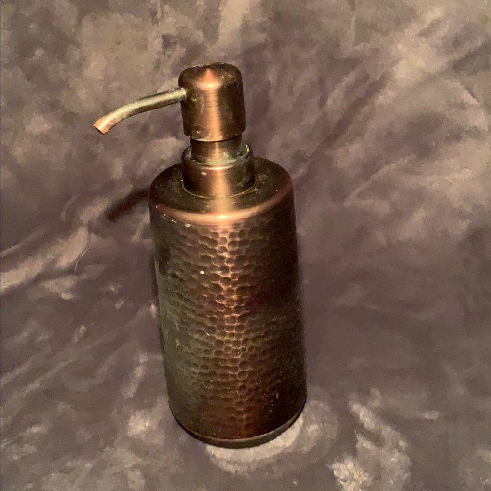 Hammered copper soap dispenser